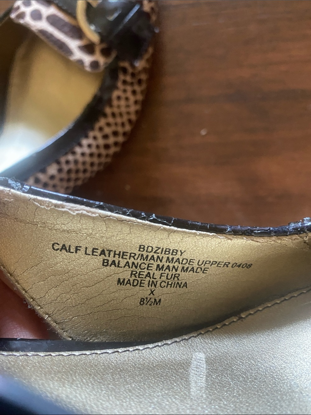 Bandolino Brown and Black Animal Print Slingback Heels - Picture 6 of 6